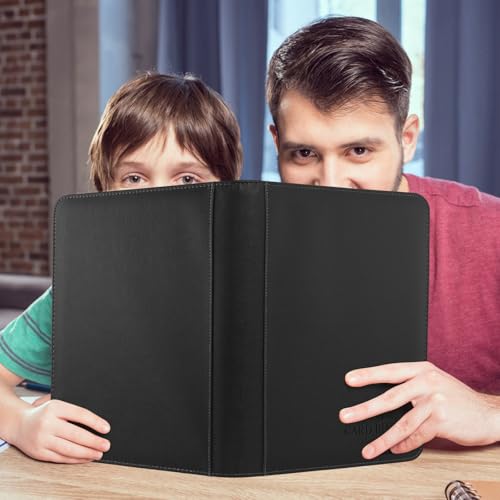 9 Pocket Card Binder, Premium Zip Trading Card Binder, 540 Double Sided Pocket PU Collection Binder, Collector Album, Card Folder for MTG, TCG, Sports Cards - color: Groove black