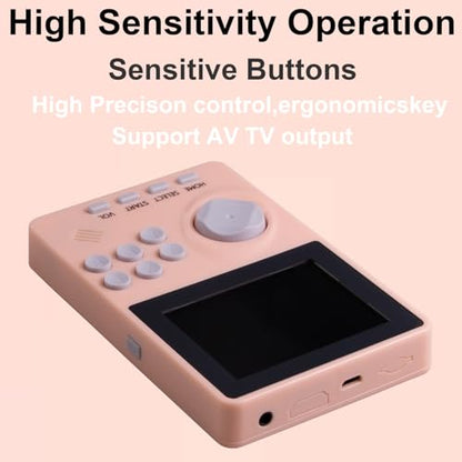 16 Bit Handheld Video Game Console for Kids Adults，2.8-inch Super Wide Lcb Preloaded 100 HD Handheld Game Console Seniors Electronic Game Player Birthday Present Xmas (Pink) - color: Pink