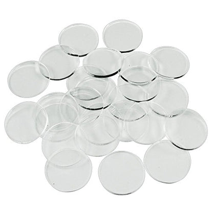 LITKO 20mm Round Miniature Bases | 1.5mm Clear Acrylic | 25 Pack | Ultra-thin — terrain shows | Compatible with Old World skirmishers & older Infinity | For historicals | Laser-cut