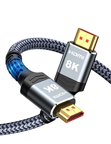 Highwings 8K Long HDMI Cable 20FT/6M 48Gbps, 2.1 High Speed HDMI 8K60Hz 4K120Hz 144Hz eARC HDR HDCP 2.2 2.3 Compatible for Gaming, PS5 and Monitor - size: 20 feet