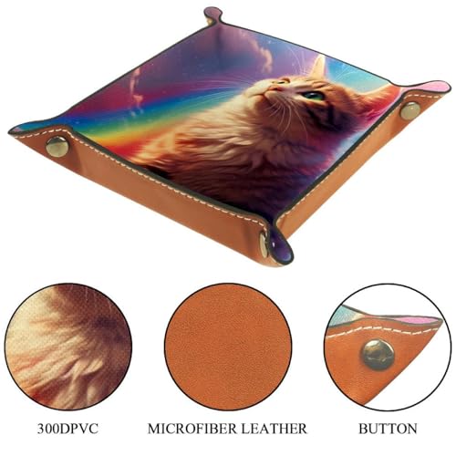 Cat Rainbow Dice Tray Dice Rolling Tray Folding Dice Holder for Dice Games, Like RPG, DND and Other Table Games - color: Multi 1