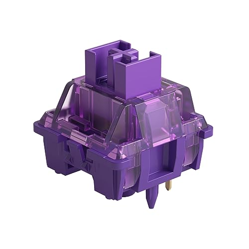 Akko V3 Lavender Purple Pro Keyboard Switch with Dustproof Stem for Mechanical Gaming Keyboard, 5-Pin Tactile Switches Pre-Lubed Switch (45pcs)