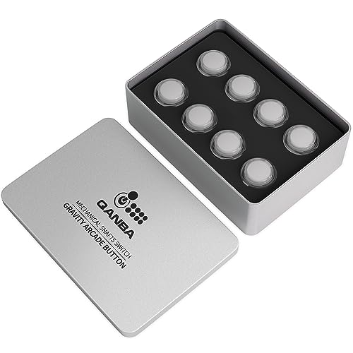 Qanba Gravity KS Mechanical Shafts Silent Pushbutton 30mm Snap-in (Boxed (Clear White D02(8 pcs) - color: Clear White D02(8 pcs）