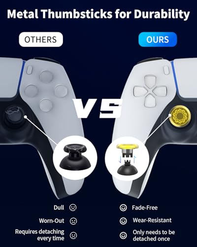 KD.FLY Metal Thumbsticks for PS5 Controller Joystick Replacement, Thumb Sticks for PS4 Controller, Custom Thumb Grips for Switch Pro Controller, 2 Joystick, 2 Thumbstick Base, Celestial Cloud - color: Celestial Cloud