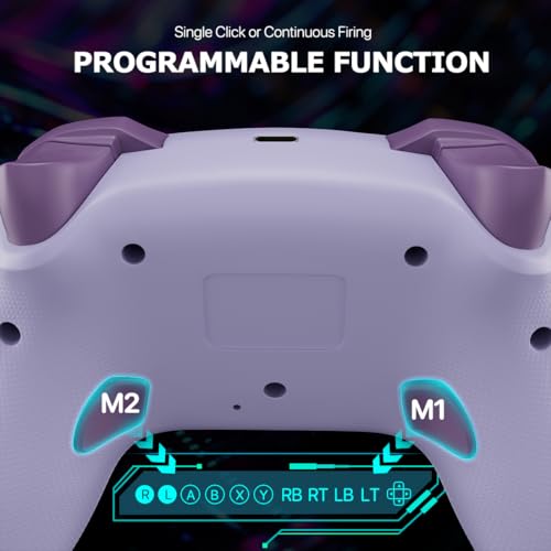 Wireless Switch Controller for Switch/Switch 2/Lite/OLED/PC Controller with Adapter, Purple Switch Controller with Hall Joysticks & Hall Triggers, Switch Pro Controller with Wake-up, 2 Back Programmable Buttons, Turbo Function