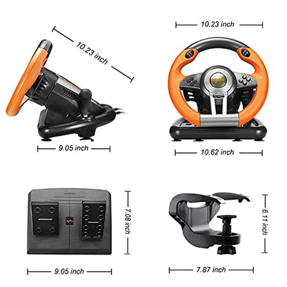 PXN Racing Wheel - Gaming Steering Wheel for PC, V3II 180 Degree Driving Wheel Volante PC Universal Usb Car Racing with Pedal for PS4, PC, PS3,Xbox Series X|S, Xbox One