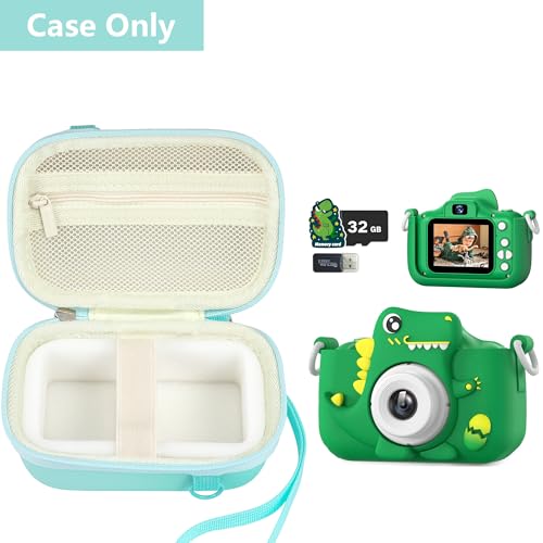 Leayjeen Kids Camera Case for Goopow/Mgaolo Kids Camera-Light Green | Fits CIMELR/Seckton/OZMI Kids Toy Cameras and Children Digital Camera,Shockproof Water-Resistant Hard EVA Shell(Case Only) - color: Green
