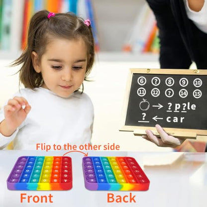 Learn 26 Letters & 1-30 Numbers & Motifs, 2-in-1 Sensory Fidget Educational Toy for Kids, Stress Relief, Autism Sensory Toy (Pack of 1) - style: Letter and Number Pop Toy