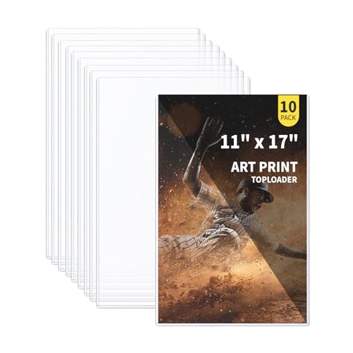 10-Pack 11 x 17 Inch Art-Print-Toploaders - Premium Art Print Topload Holders, Crystal Clear Art Print Top loaders, Hard Plastic Sheet Protectors for Photographs, Lithographs, Artworks, Collectibles - size: 10ct 11" x 17" Art Print Toploader