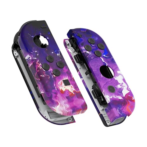 eXtremeRate DIY Replacement Shell Buttons for Nintendo Switch & Switch OLED, Surreal Lava Soft Touch Custom Housing with Full Set Button for Joycon Handheld Controller - Console Shell NOT Included - color: Surreal Lava