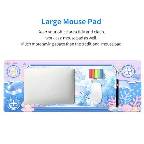 Fish Gaming Mouse Pad Extended Large Mouse Mat 31.5 X 11.8 Inch Nonslip Rubber Base Long Desk Pad Stitched Edges Mousepad Mice Pad for Office Home Game - color: Fish