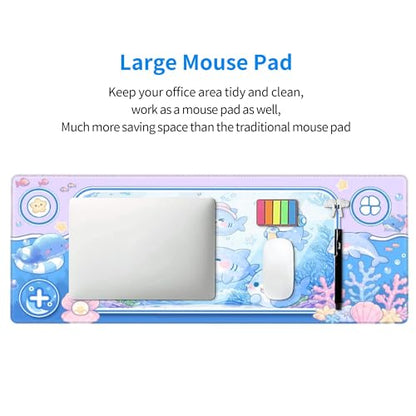 Fish Gaming Mouse Pad Extended Large Mouse Mat 31.5 X 11.8 Inch Nonslip Rubber Base Long Desk Pad Stitched Edges Mousepad Mice Pad for Office Home Game - color: Fish