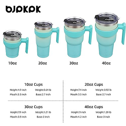 BJPKPK 10 oz Mini Tumbler with Lid, Straw & Handle, Insulated Steel Cup | Small, Spill Proof, Leak Proof, Thermal, Double Wall Vacuum, Sweatproof, Dishwasher Safe, BPA Free, Mint - color: Mint, size: 10 Ounces