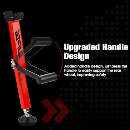 Motorcycle Stand Rear Wheel Stand,Foldable Convenient Dirt Bike Lift Universal for All Most Dirt Pit Bike Motorcycle Naked Cruiser Red