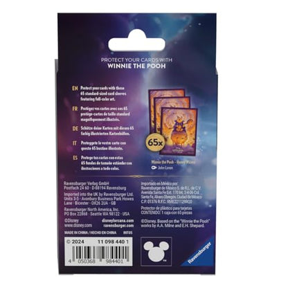Ravensburger Disney Lorcana TCG Card Sleeves Featuring Winnie The Pooh – Hunny Wizard by John Loren | 65 Protective Sleeves for TCG Decks | Ages 8+