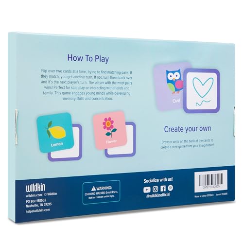 Wildkin Memory Matching Game – 36 Educational Pairs for Toddlers & Preschool - Girl - style: Whimsical