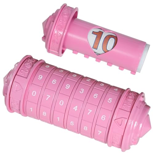 Cryptex Da Vinci Code Numeric, Money Puzzle Box for Cash Gift with Secret Hidden Compartments Birthday Xmas for Men & Women Escape Room Brain Teaser Puzzle Toy Presents - color: Pink