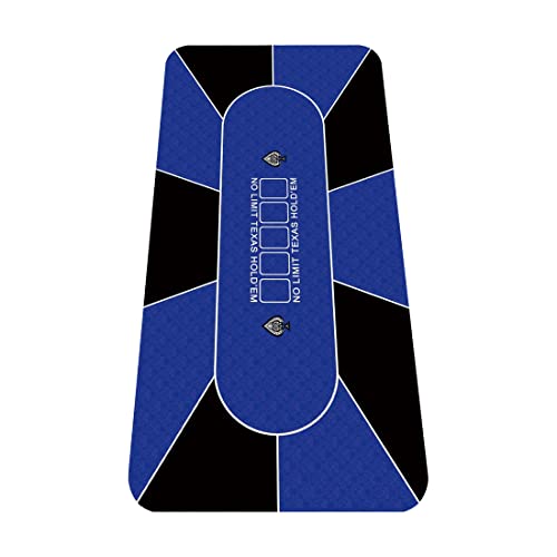 nuveti Poker Mat - 55 x 28inch Non-Slip Poker Table Game Mat - Portable Rubber Waterproof Poker mat for Table 6-8 Player Card Game Anti-Slip Rubber Poker Table Top Layout - color: 55 X 28 Inch Rectangular-blue8