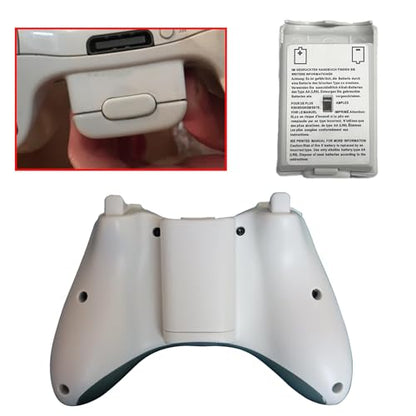 2 Pack Battery Cover Case for Xbox 360 Wireless Controller,Replacement Battery Pack Shell Compatible with Xbox 360 - White - color: 2pcs-White