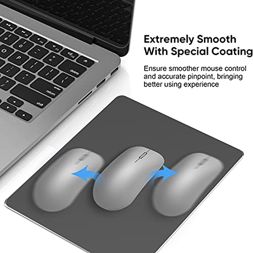Metal Aluminum Mouse Pad, Office and Gaming Thin Hard Mouse Mat Double Sided Waterproof Fast and Accurate Control Mousepad for Laptop, Computer and PC,9.45 X 7.87 Inch,Black - color: Black, size: 9.45L x 7.87W inches