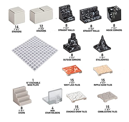 Monster Adventure Terrain 3D Interchangeable Builder System- 141pc Painted Cavern Expansion Set w Base- Build Modular Worlds in a Snap & Elevate Your Campaign- Compatible with DND Dungeons & Dragons - color: Cavern Set