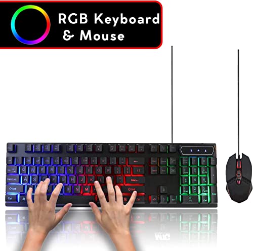 Dell OptiPlex Computer Desktop PC, Intel Core i5 3rd Gen 3.2 GHz, 16GB RAM, 2TB HDD, New 22 Inch LED Monitor, RGB Keyboard and Mouse, WiFi, Windows 11 Pro (Renewed) - style: MTG RGB KBM