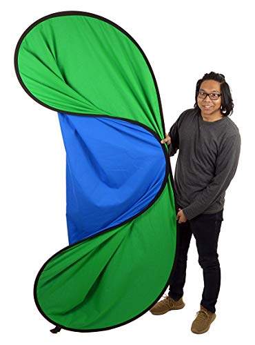 Fotodiox Pro Collapsible Background - 5x7’ Chromakey Green/Chromakey Blue 2-in-1 Background Panel - size: 5x7in, style: Green + Blue