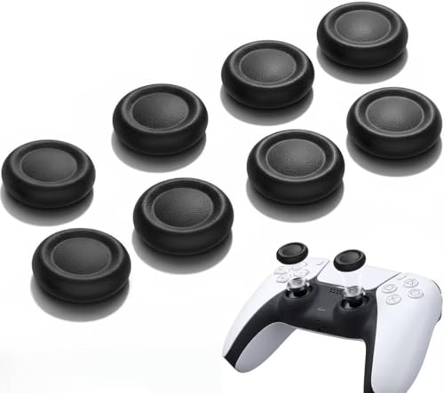 Ferkurn Replacement Thumb Grips Cap Compatible with PS5/4 Controller Edge Accessories, Anti-Slip Anti-Stickiness Anti-Scratch Joystick Caps Controller Thumbstick Grips Replacement Button, Repair Part - color: Black