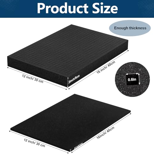 4pcs Pick and Pluck Foam - 16 x 12 x 2 &16 x 12 x 0.4 IN Gun Case Foam Sheets Padding Pre-Cube Sheets with Bottom Packing for Board Game Box Cases Storage Drawer - size: 2 size- length 16in