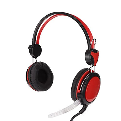 Gaming Headset with Noise Cancelling Features Ergonomic Wired Game Headphone for PC and Skype 40mm Drivers (Red) - color: Red