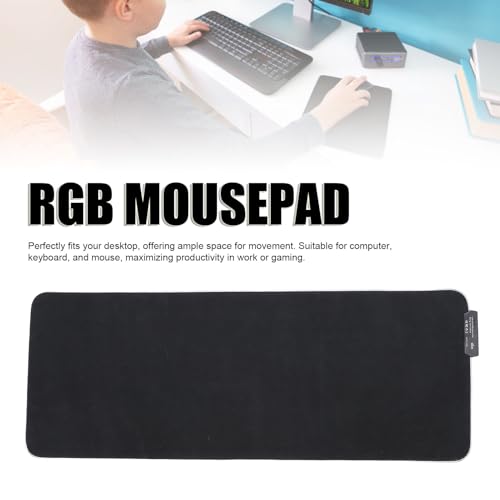 Extra Large RGB Gaming Mouse Pad, RGB Mousepad with 14 Lighting Modes, Extended LED Desk Mat for Keyboard and Mouse, 800 x 300mm Anti Slip Rubber Base with USB Powered