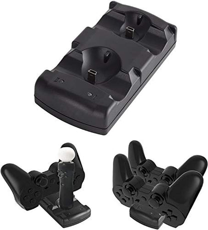 VSEER PS3 Controller Charging Dock Charging Station 2 in 1 with LED Light Indicator Compatible for Original PS3/MOVE Controller, Black