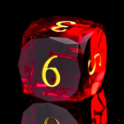 Multifaceted Resin DND Dice Set 7 PCS – Transparent Polyhedral Role Playing Dice for Dungeons & Dragons, Pathfinder, RPG and Tabletop Games(RED) - color: Multifaceted -Red