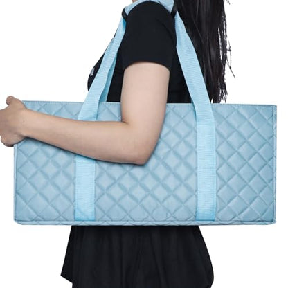 Jongyance American Mahjong Set with Light Blue Carrying Bag, 166 White Tiles, 4 Racks with Pushers, Mahjong Tiles Set for Beginners - color: Lgiht Blue