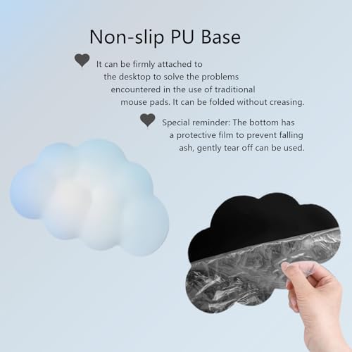 Blue Cloud Mouse Pad and Keyboard Wrist Rest 4PCS Extended Large Stars Desk Mat Pad Set Memory Foam Non-Slip Ergonomic Cute Gaming Mouse Pad Wrist Support for Computer Laptop Home Office - color: 4pcs Blue Cloud