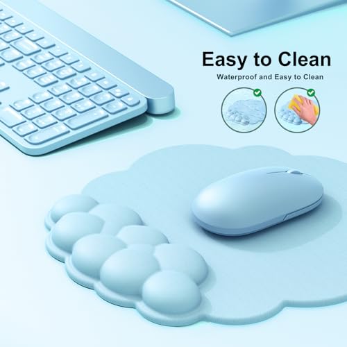 MOKURU Cloud Mouse Pad with Wrist Rest, Cloud Keyboard Wrist Rest, Mouse Pad Wrist Support, Ergonomic Cloud Keyboard Mouse Wrist Support (Blue) - color: Blue