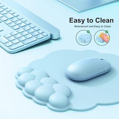 MOKURU Cloud Mouse Pad with Wrist Rest, Cloud Keyboard Wrist Rest, Mouse Pad Wrist Support, Ergonomic Cloud Keyboard Mouse Wrist Support (Blue) - color: Blue
