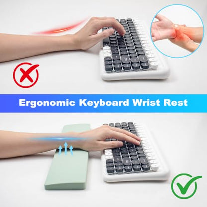 70% Keyboard Wrist Rest, Green Gel Wrist Rest for Keyboard, Cute Ergonomic Wrist Rest for Keyboard 70% - color: Green