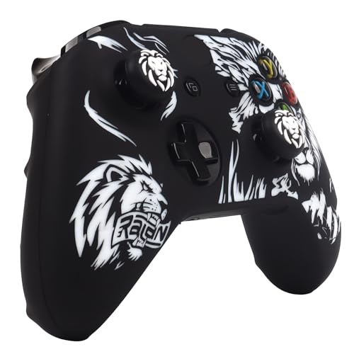 Lion Controller Skin Cover Compatible with Xbox one Controller, RALAN Protector Case, Customised Thumb Grips Caps - color: Lion Black White