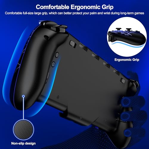 Gammeefy Switch Controller – Hall Effect Joysticks & Enhanced Grip – One Piece Switch Joypad Replacement Switch Pro Controller with 8-Color RGB Lighting, Turbo, Macros - Spider Web, 6.2"/7" - color: Spider Web, size: 6.2"/7"