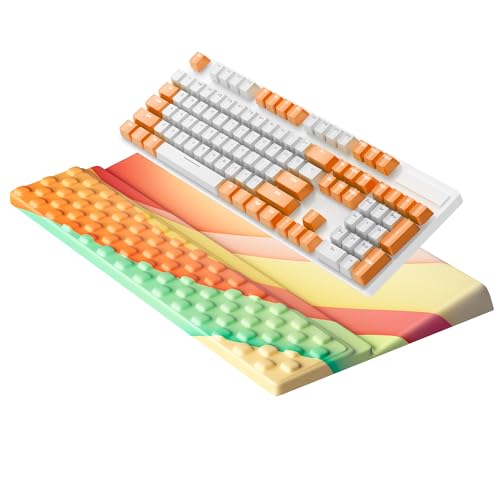 Ospelelf Keyboard Wrist Rest, Ergonomic Memory Foam Wrist Support for Typing & Gaming, Tilted Keyboard Pad, Aesthetic Desk Accessories for Office, Relief for Carpal Tunnel & Wrist Pain, Colorful - color: Colorful