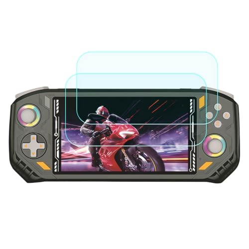 TEHAOUU Handheld Game Tempered Glass Protector, Compatible with AISLPC RG52 Pro Max Retro Game Console, Clear Display Cover for Portable Game Play (2)