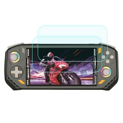 TEHAOUU Handheld Game Tempered Glass Protector, Compatible with AISLPC RG52 Pro Max Retro Game Console, Clear Display Cover for Portable Game Play (2)