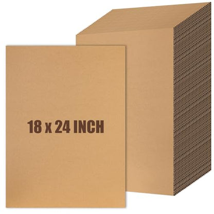 Feifeiya 30 Pack Corrugated Cardboard Sheets 24 x 18 Inch Large Flat Cardboard Sheets Packaging Inserts Flat Square Inserts for Shipping Packing Mailing Crafts - size: 18 x 24 Inch