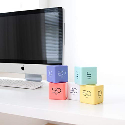 mooas Cube Timer, Flip, Block, Productivity, Time Management (Mint) | 1/3/5/10 Min Countdown Timer, Battery Operated, 2-Level Alarm Vol, Easy to Use, ADHD, Exercise, Study, Cooking - color: Mint