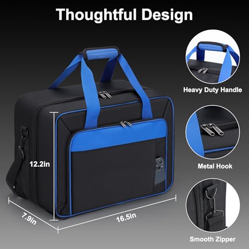 GDNasist Carrying Case Compatible with PS5/PS5 Pro/PS5 Slim | Travel Thickened Protective Bag Compatible with Playstation 5 Console, Headset, PS5 Controller, Game Discs and Accessories - color: Black