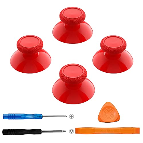 TOMSIN Replacement Joysticks for Xbox One S/X,for Xbox Series X/S Controller,4PCS True Rubberized Thumbsticks Repair Kit for Xbox One Wireless Controller(Red) - color: Red