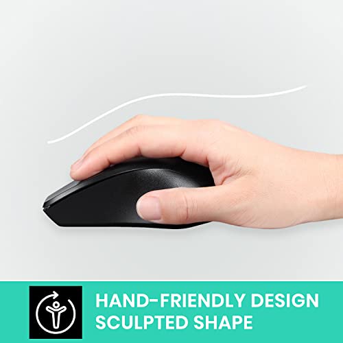Perixx PERIMICE-621B Wireless Mouse - Silent Click with Ergo Design - Compatible for Desktop and Laptop PC - Wireless 2.4 GHz - Black - style: - Wireless Black