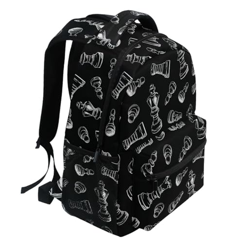 Backpack Black Chess Bookbag Daypack Travel Hiking Camping School Laptop Bag - color: Multi Pattern 22