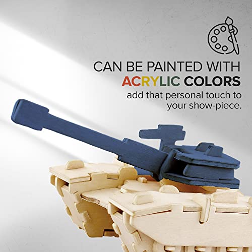 Hands Craft DIY 3D Wooden Puzzle – 6 Assorted Military Vehicles Bundle Pack Set Brain Teaser Puzzles Educational STEM Toy Adults and Kids to Build Safe and Non-Toxic Easy Punch Out Premium Wood JP2B6 - color: Miliatary Vehicles